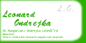 leonard ondrejka business card